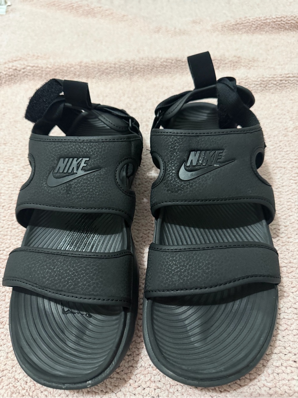 Nike Kids Black Sporty Dual-Strap Sandals
